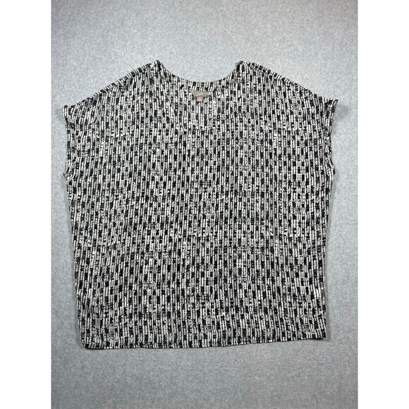 J. Jill Tops - J. Jill Blouse Tunic Top Women's Size X-Large Black/White Sleeveless V-Neck